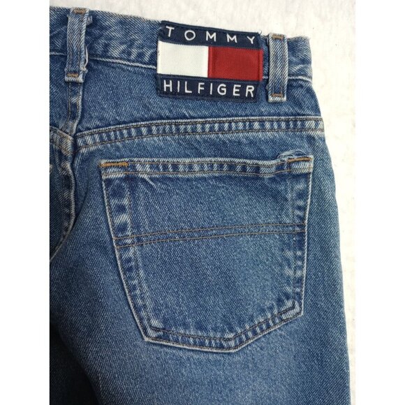 VTG Tommy Hilfiger Denim Mom Jeans Relaxed Fit High Rise Women's 6 Big Flag Logo - Picture 10 of 11